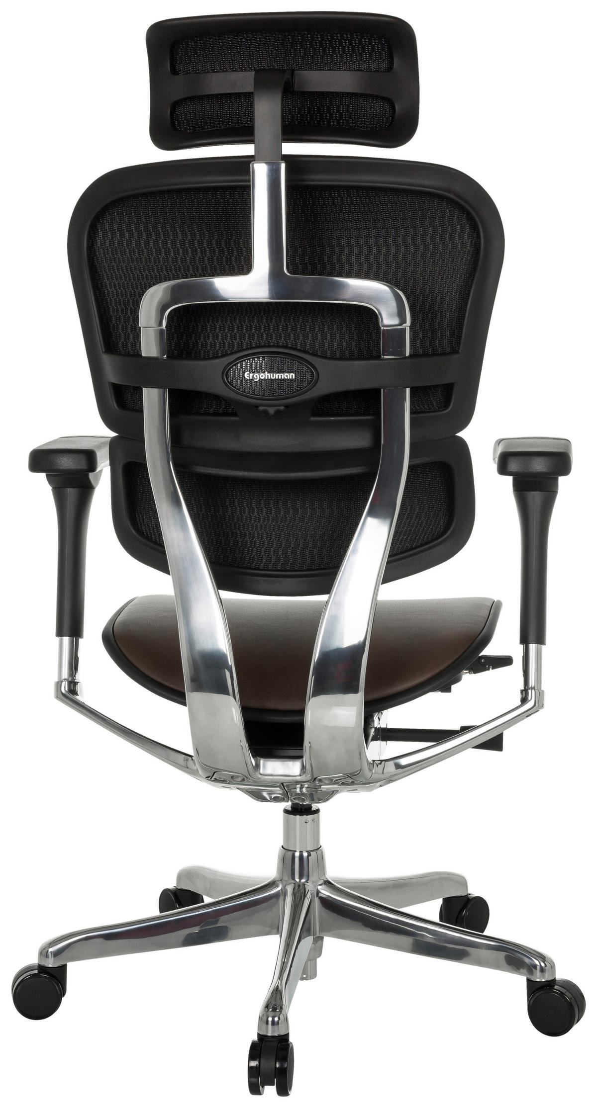 Pisarniški Stol Ergohuman, Temno Rjava - srebrne barve/temno rjava, Moderno, kovina/umetna masa (78/117 - 136/64cm) - MID.YOU
