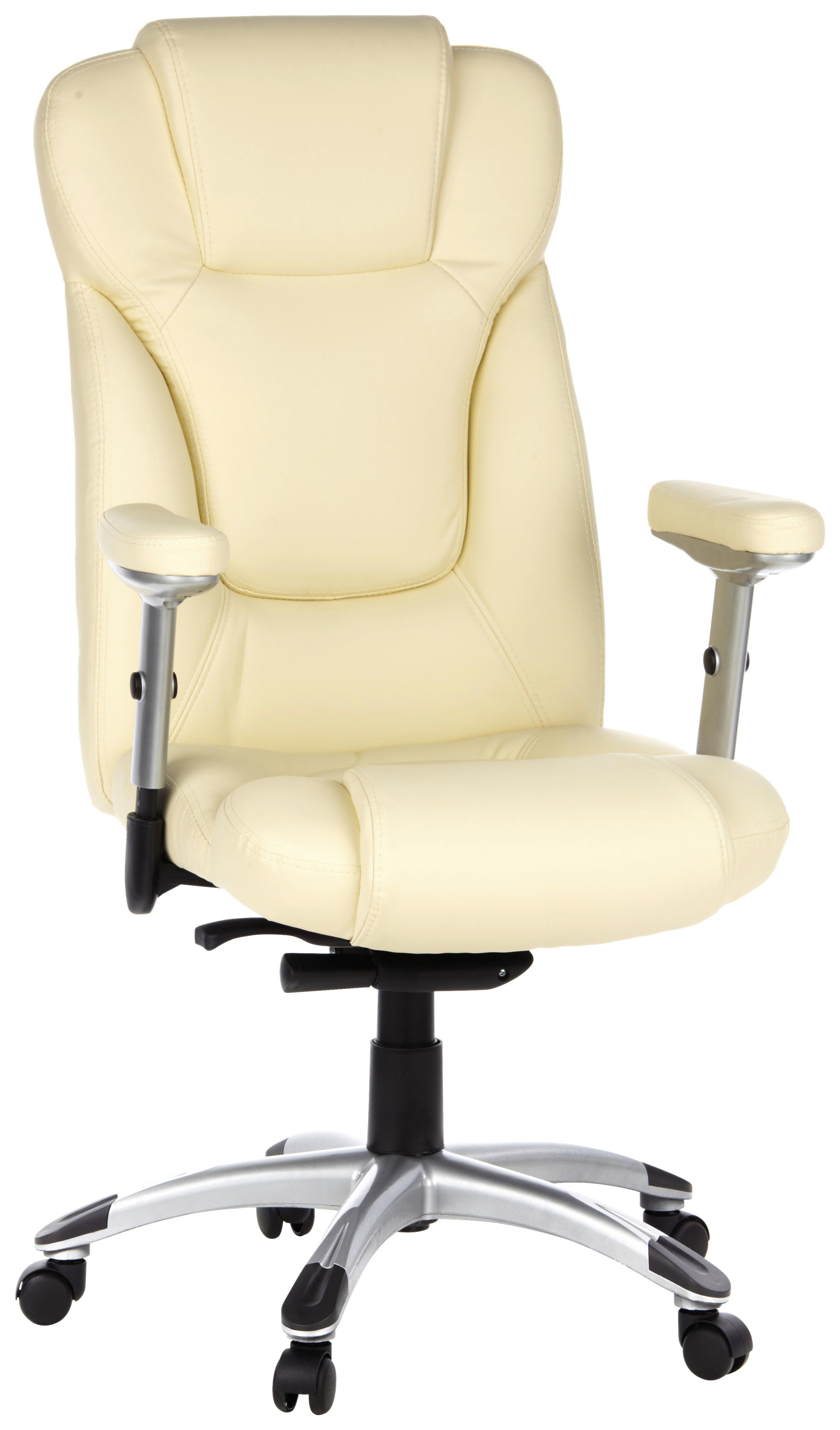 Chefsessel Embassy 200 Creme/Silberfarben - Silberfarben/Creme, MODERN, Kunststoff/Textil (63/131/53cm) - MID.YOU