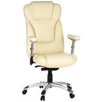 Chefsessel Embassy 200 Creme/Silberfarben - Silberfarben/Creme, MODERN, Kunststoff/Textil (63/131/53cm) - MID.YOU