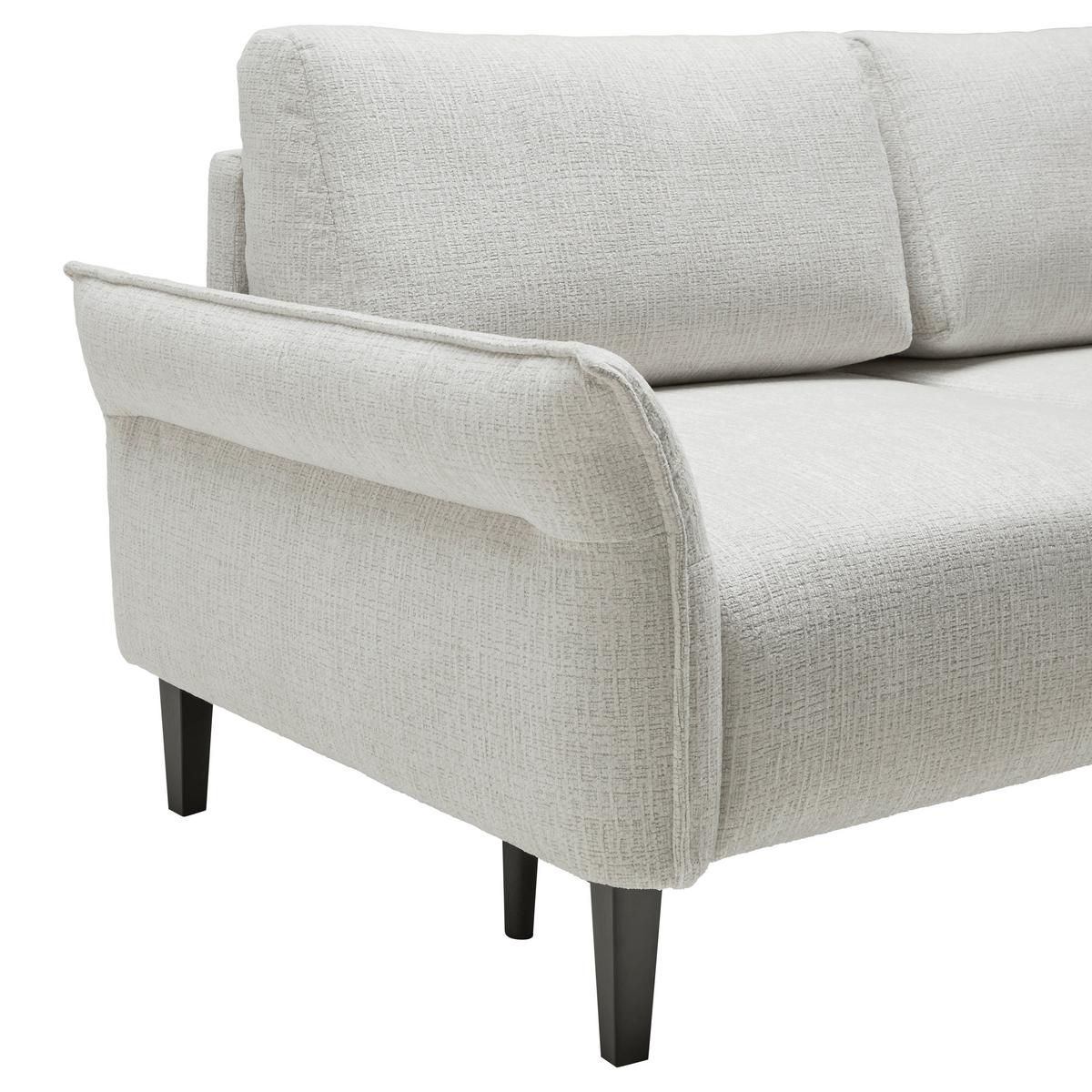 3-Sitzer-Sofa Custom Creme - Creme/Schwarz, MODERN, Holz/Textil (183/85/92cm) - Mömax