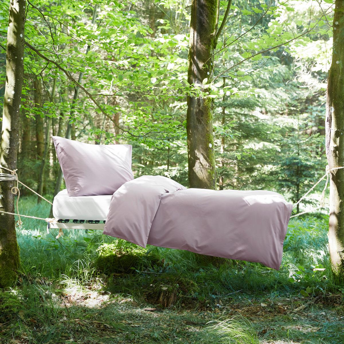 Bettwäsche Bio-Anna Uni Flieder ca. 140x200cm - Flieder, Natur, Textil (140/200cm) - ecoTree