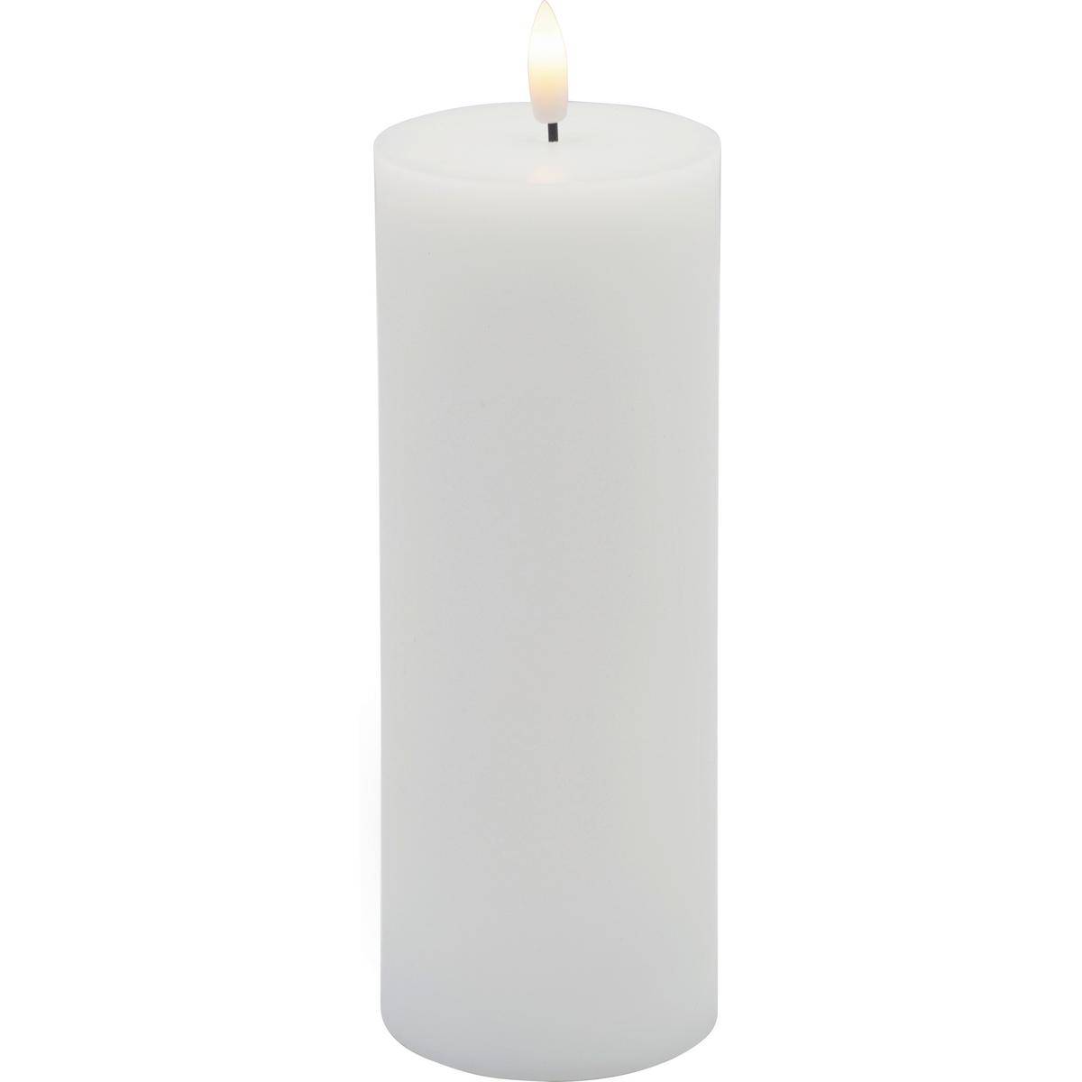 LED-Kerze Fair Weiß - Weiß, Naturmaterialien/Kunststoff (7,5/20cm) - Mömax