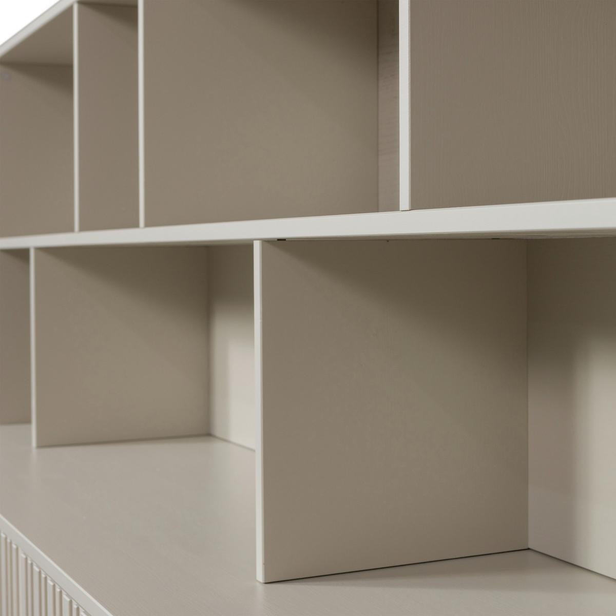 Aufsatzschrank Gravure Beige B: 200 cm - Beige, Design, Holz (200/65/30cm) - Livetastic