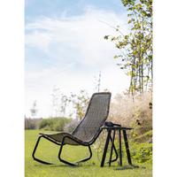Schaukelstuhl Tom Naturfarben - Schwarz/Naturfarben, Design, Kunststoff/Metall (51/97/95cm) - Gardenson