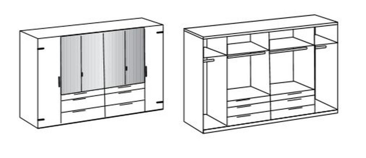 Ormar S Klasičnim Vratima Detroit - boje grafita/boje hrasta, Basics, drvni materijal/metal (300/216/58cm) - Modern Living