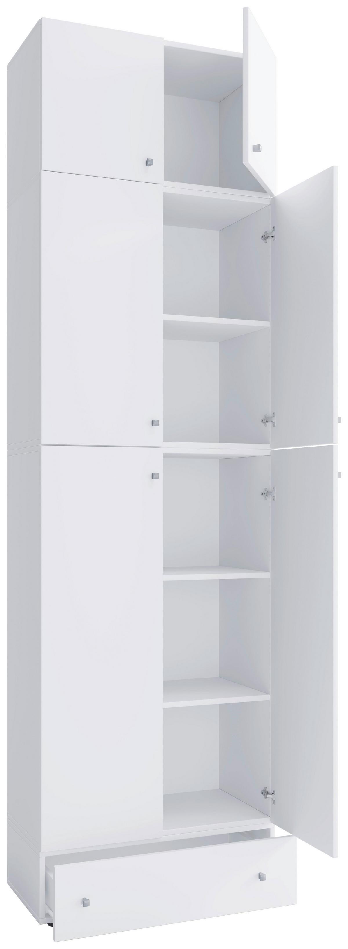 Schuhschrank Lona XXL ca.70x240x39cm Weiß - Weiß/Grau, MODERN, Holzwerkstoff/Kunststoff (70/240/39cm) - MID.YOU