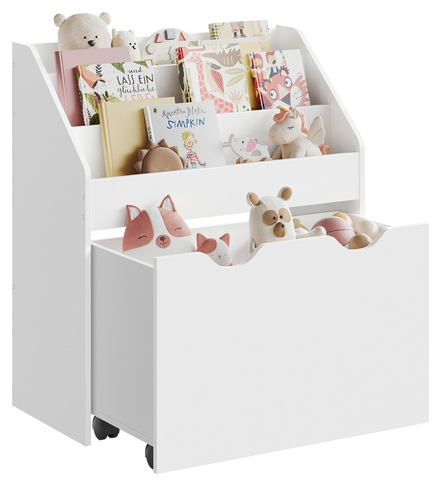 Kinderregal in Weiß, MDF ca. 62,5x70x29,5 cm - Weiß, MODERN, Holzwerkstoff (62,5/70/29,5cm) - MID.YOU