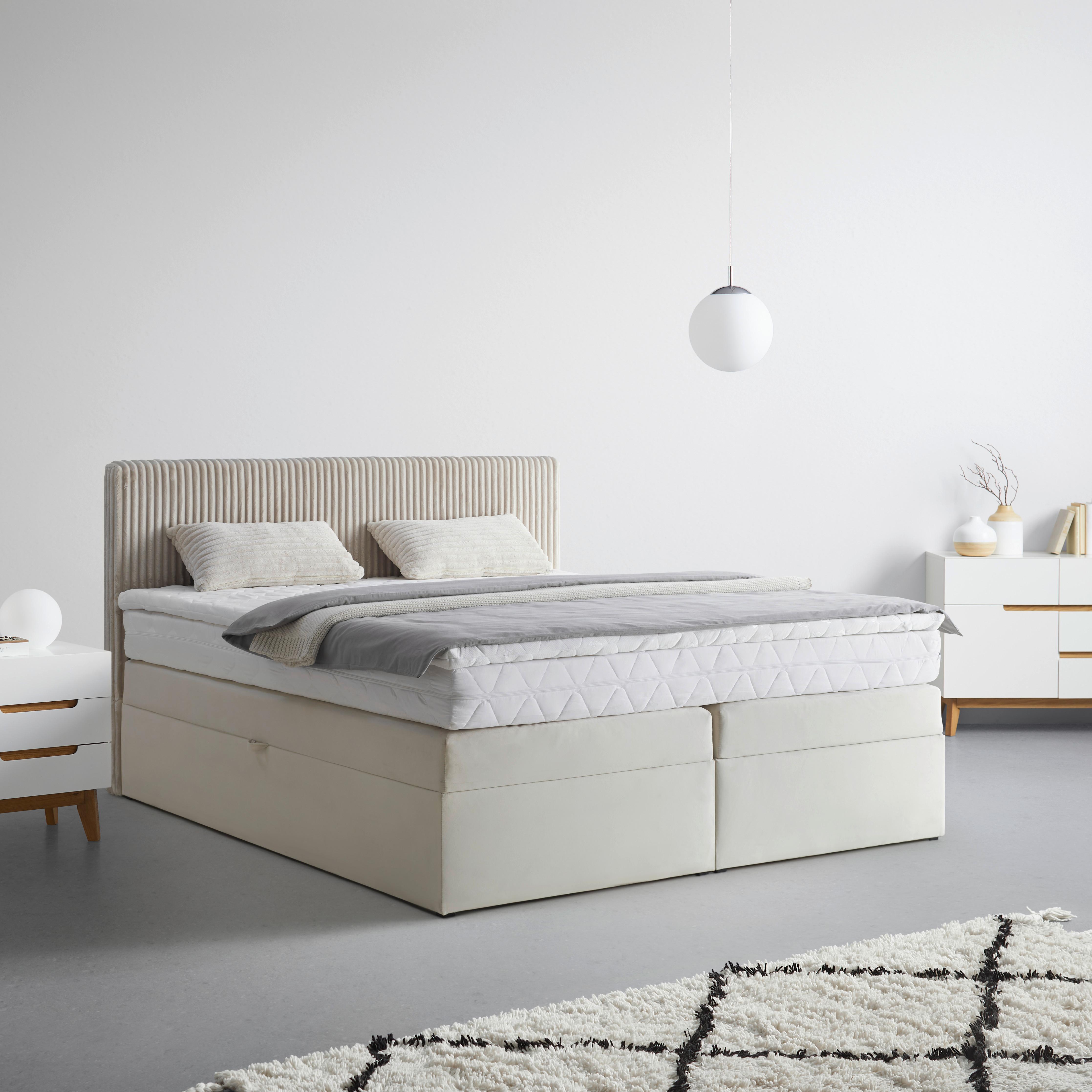 Boxspring Krevet Rossa 160/200 Cm - bež/crna, Konvencionalno, drvni materijal/tekstil (160/200cm) - Modern Living