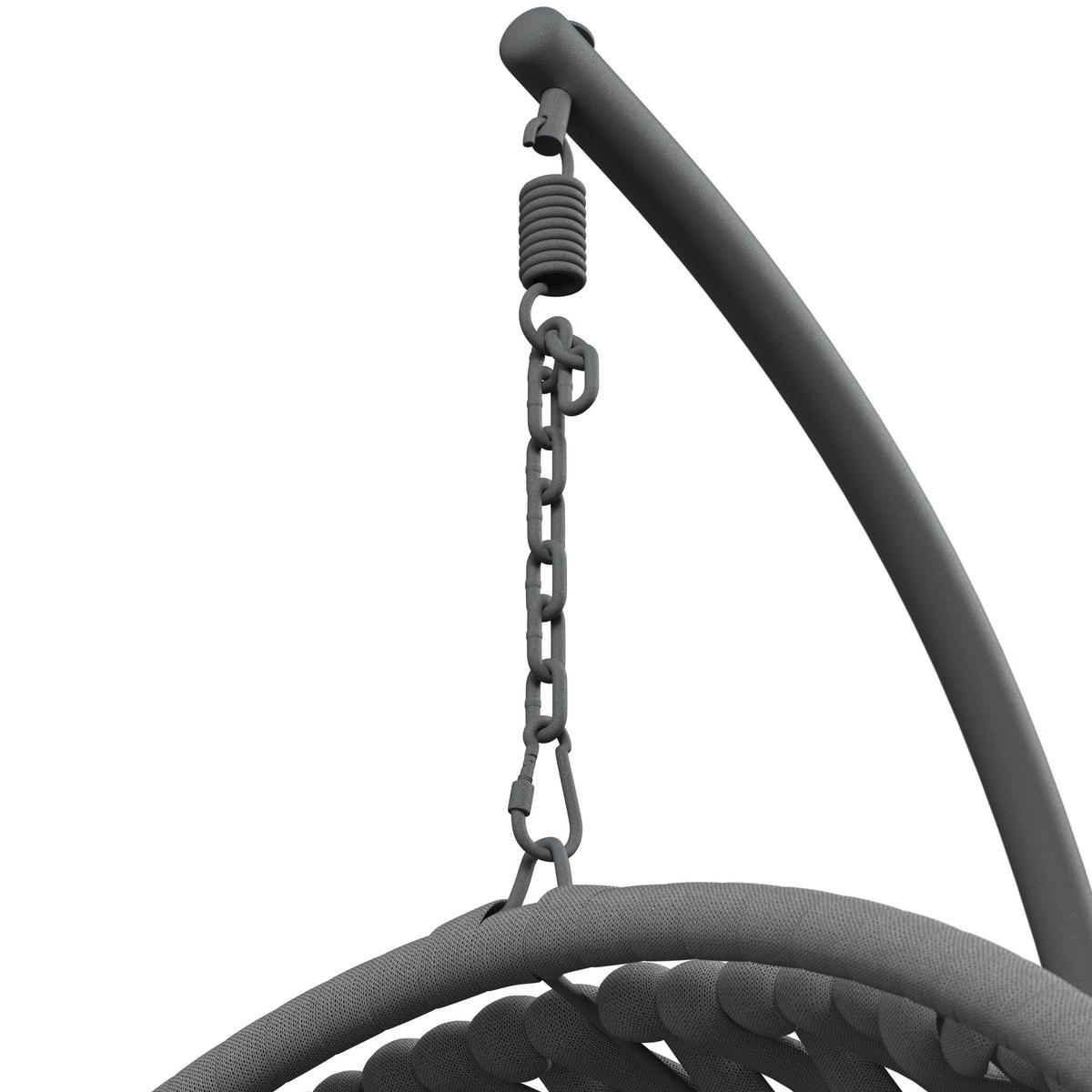 Hängesessel Mira Hellgrau Outdoorstoff/Metall/Kunststoff - Hellgrau, MODERN, Kunststoff/Textil (107/196/120cm) - Bessagi Garden