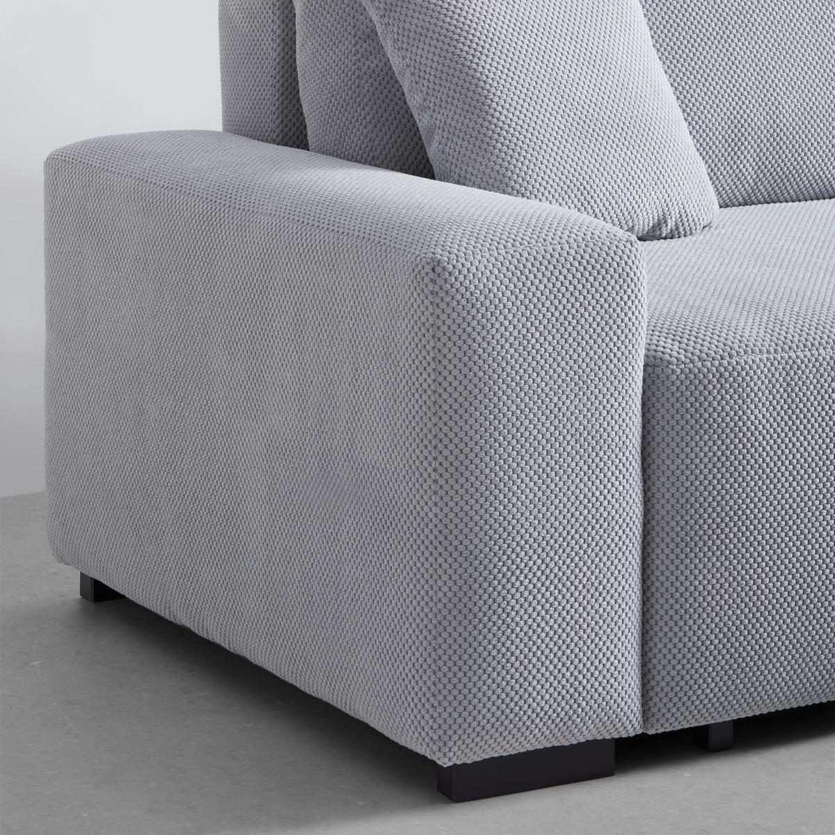 Wohnlandschaft Eliano Grau - Schwarz/Grau, Modern, Holz (252/93/184cm) - Mömax