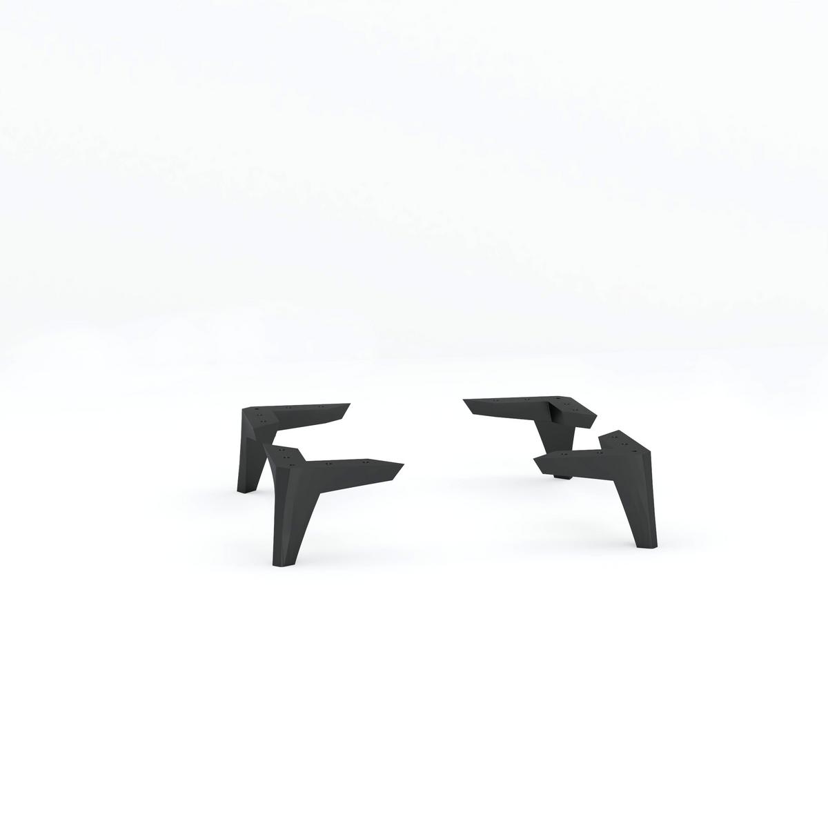Fußset Unit in Schwarz - Schwarz, Modern, Kunststoff (12cm) - Based