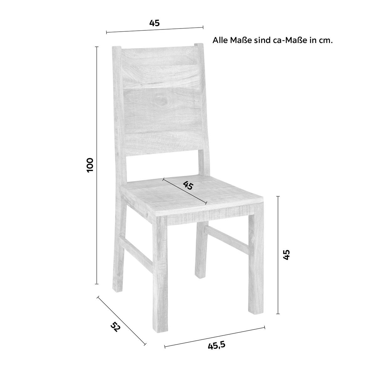 Stuhl in Naturfarben Massiv - Naturfarben, Lifestyle, Holz (45/100/52cm) - Zandiara