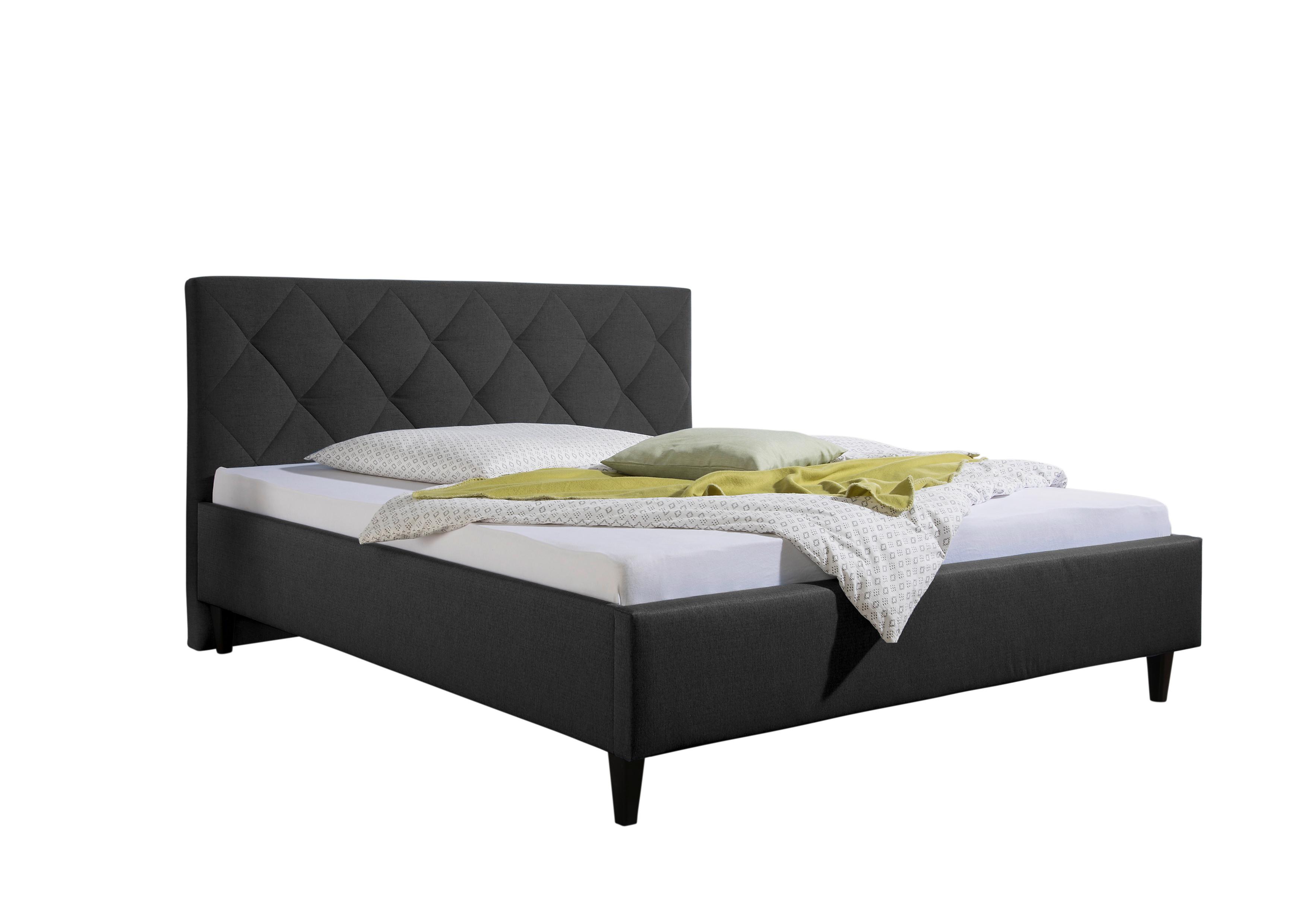 Polsterbett Aiken Anthrazit ca. 200x200 cm - Anthrazit/Schwarz, MODERN, Holz/Textil (200/200cm) - Livetastic