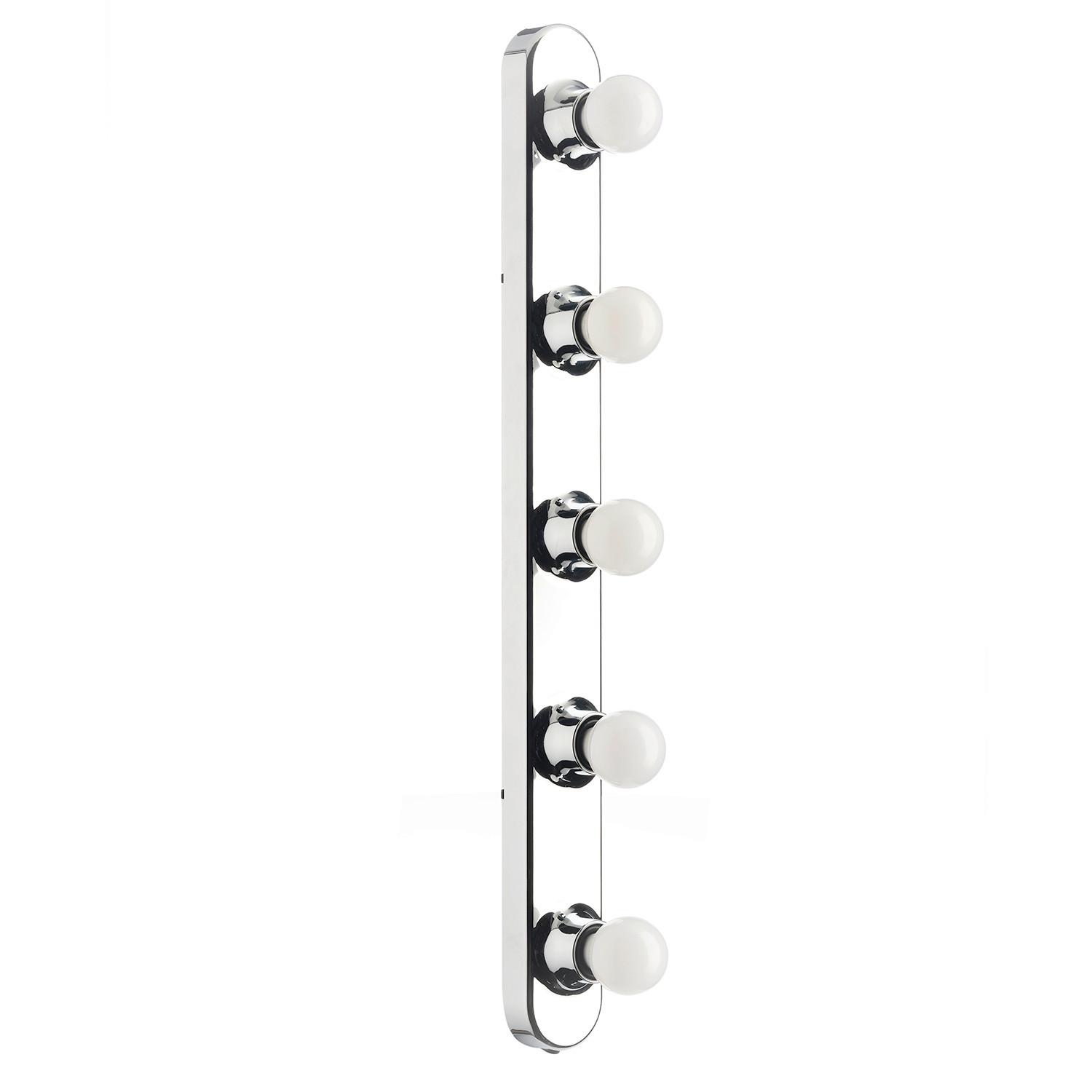 Spiegelleuchte Hollywood Chromfarben max. 6 Watt - Chromfarben, KONVENTIONELL, Kunststoff (5/5/60cm)