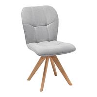 Stuhl Alba Hellgrau - Eichefarben/Hellgrau, Modern, Holz/Textil (50/91/63cm) - Mömax