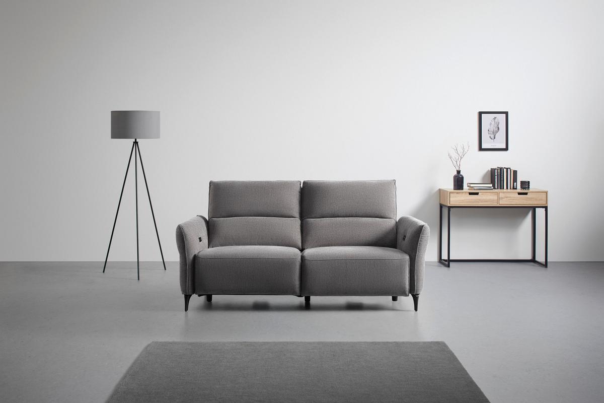 2-Sitzer-Sofa Cape Town Dunkelgrau - noir/gris foncé, Modern, métal/textile (200/98/93cm) - Mömax