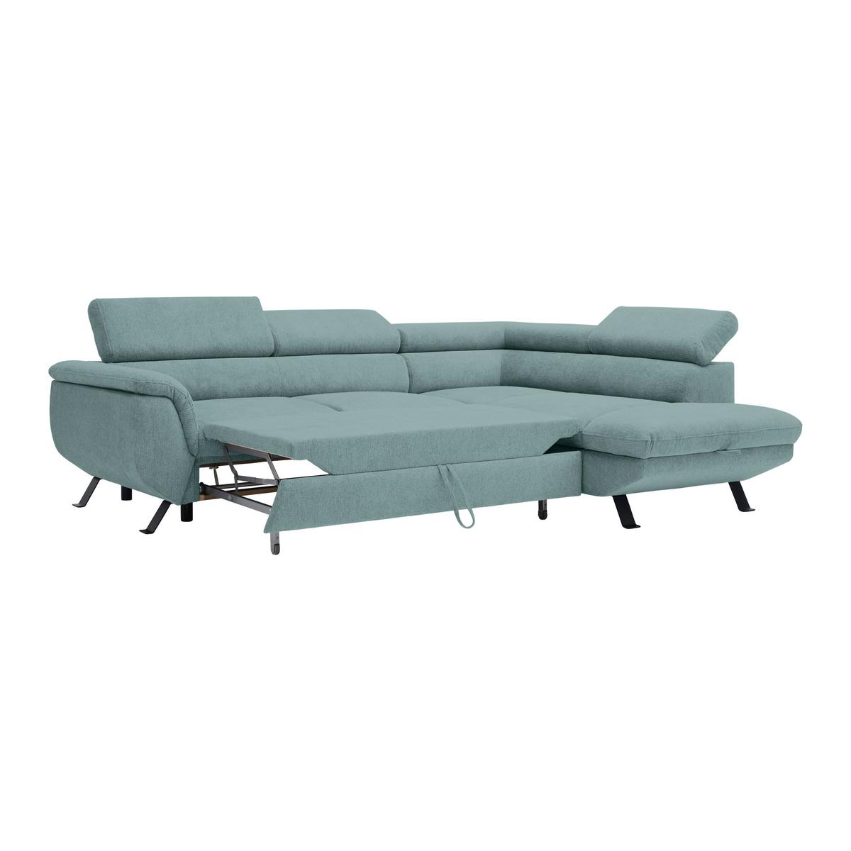 Kutna Garnitura Raven - boje petroleja/crna, Moderno, tekstil/metal (257/198cm) - Modern Living