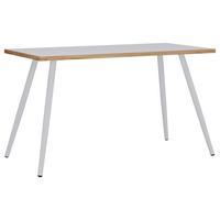 Pisalna Miza Salia T80, Barva Hrasta, Bela, 110x80cm - bela/medeni hrast, Design, kovina/leseni material (110/80/70cm) - MID.YOU