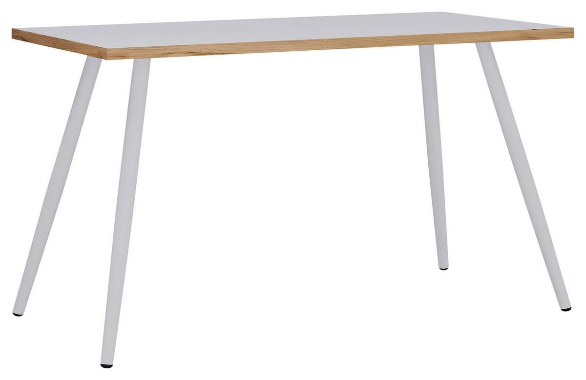 Pisalna Miza Salia T80, Barva Hrasta, Bela, 110x80cm - bela/medeni hrast, Design, kovina/leseni material (110/80/70cm) - MID.YOU