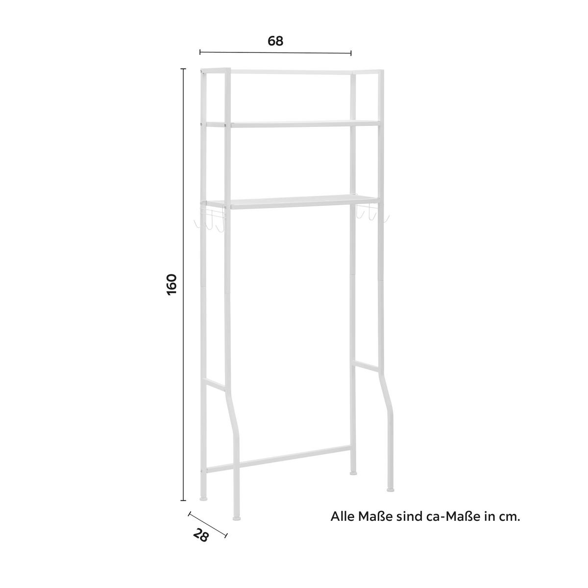Regal Sandro Weiß Metall - Weiß, MODERN, Metall (68/160/28cm) - Bessagi Home