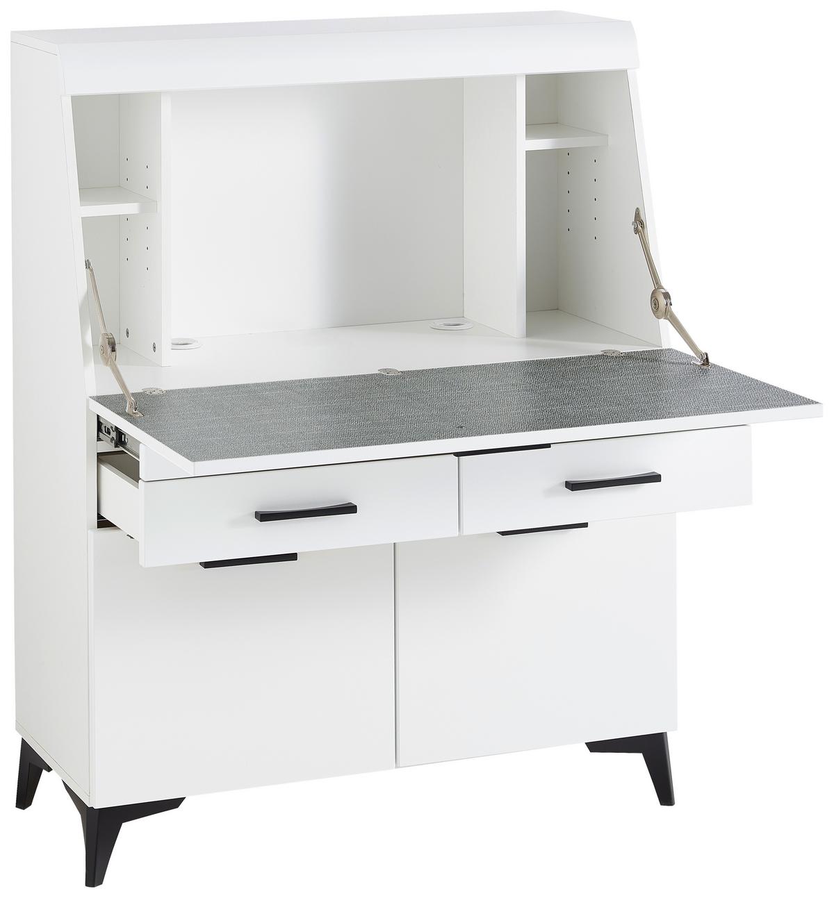 SEKRETARZYK SECRET - czarny/biały, Trend, materiał drewnopochodny/tworzywo sztuczne (98/124/42cm) - Carryhome