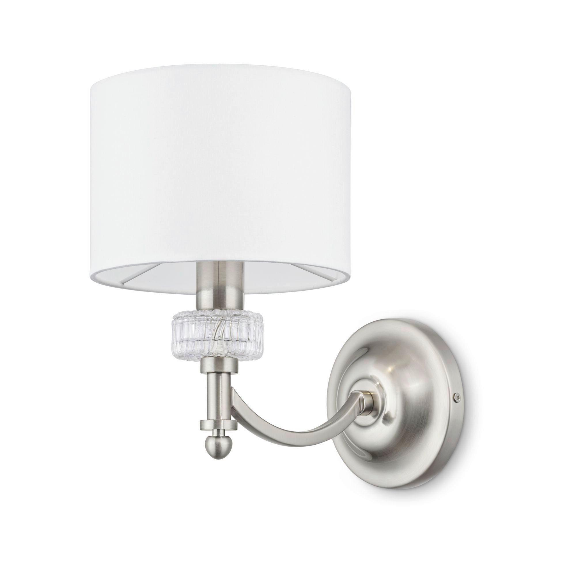 Wandleuchte Alicante Weiß/Nickelfarben max. 40 Watt - Weiß/Nickelfarben, Trend, Glas/Kunststoff (17/26/26cm) - MAYTONI