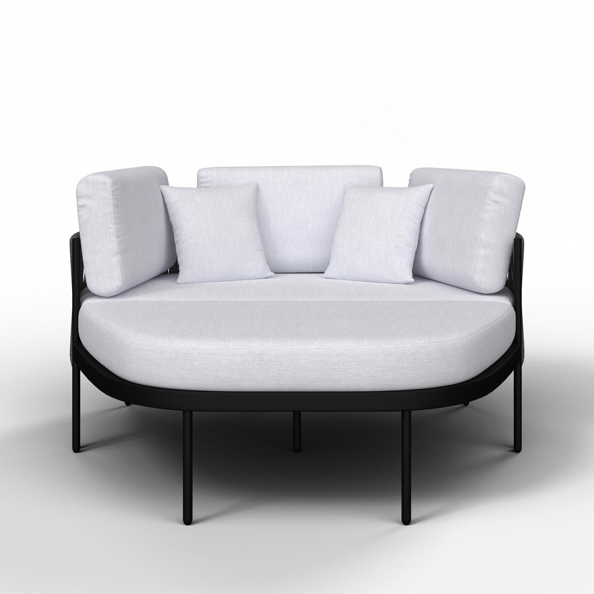 Pat scoică Lucien - gri deschis/gri închis, Modern, metal/textil (150/64/76cm) - Bessagi Garden