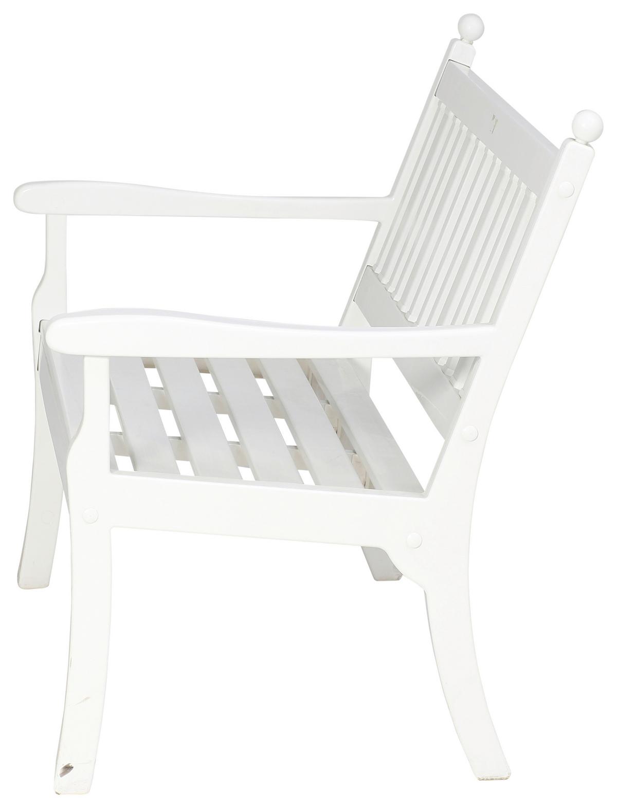Gartenbank Weiß - Weiß, MODERN, Kunststoff (160/88/69cm) - Gardenson