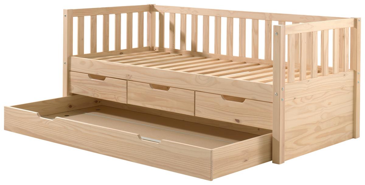 Ausziehbett "Fritz" 90x200 cm, kieferfarben - Kieferfarben, MODERN, Holz/Holzwerkstoff (90/200cm) - MID.YOU