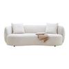 Bigsofa Leonas in Beige runde Form, inkl. 2 Kissen - Beige/Schwarz, MODERN, Kunststoff/Textil (235/72/110cm) - Premium Living