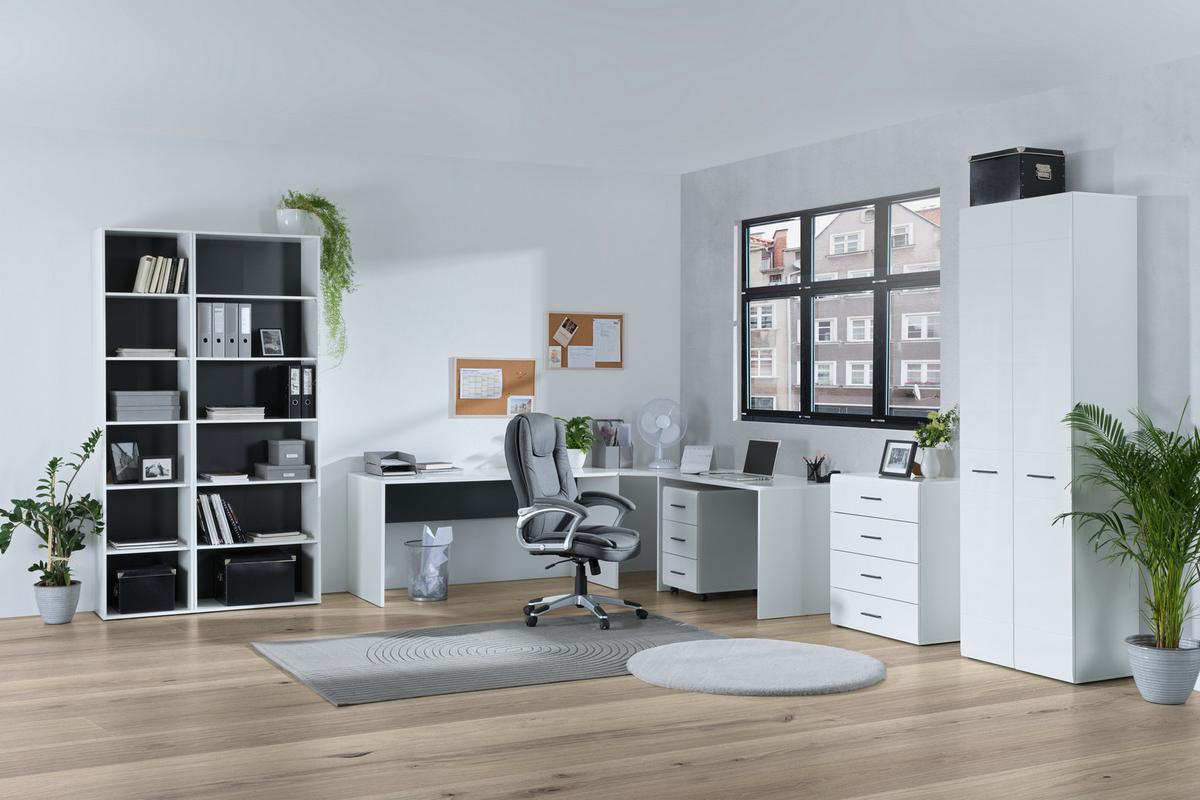 REGAŁ AVANTI - antracytowy/biały, Basics, materiał drewnopochodny/tworzywo sztuczne (75/103,8/40cm) - MID.YOU