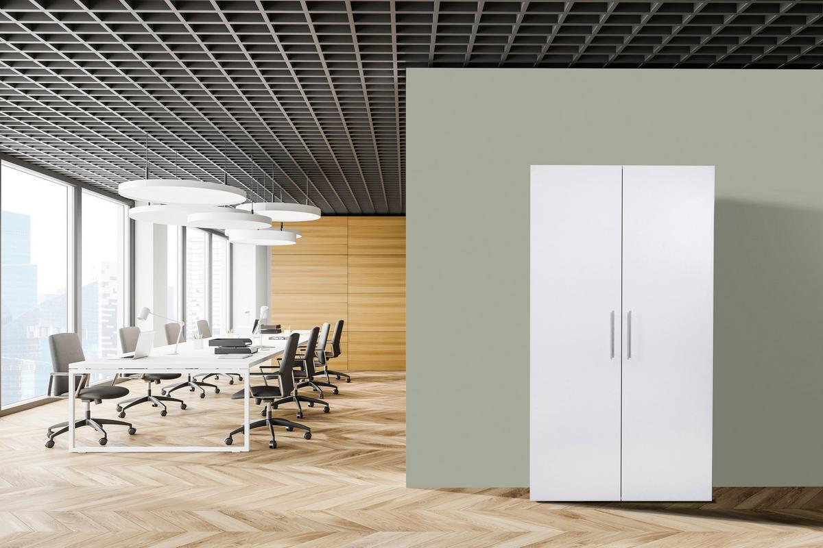 Schrankküche Economy Weiß mit Geräte B: ca. 104 cm - Edelstahlfarben/Silberfarben, MODERN, Holzwerkstoff/Metall (104/193/67cm) - Respekta