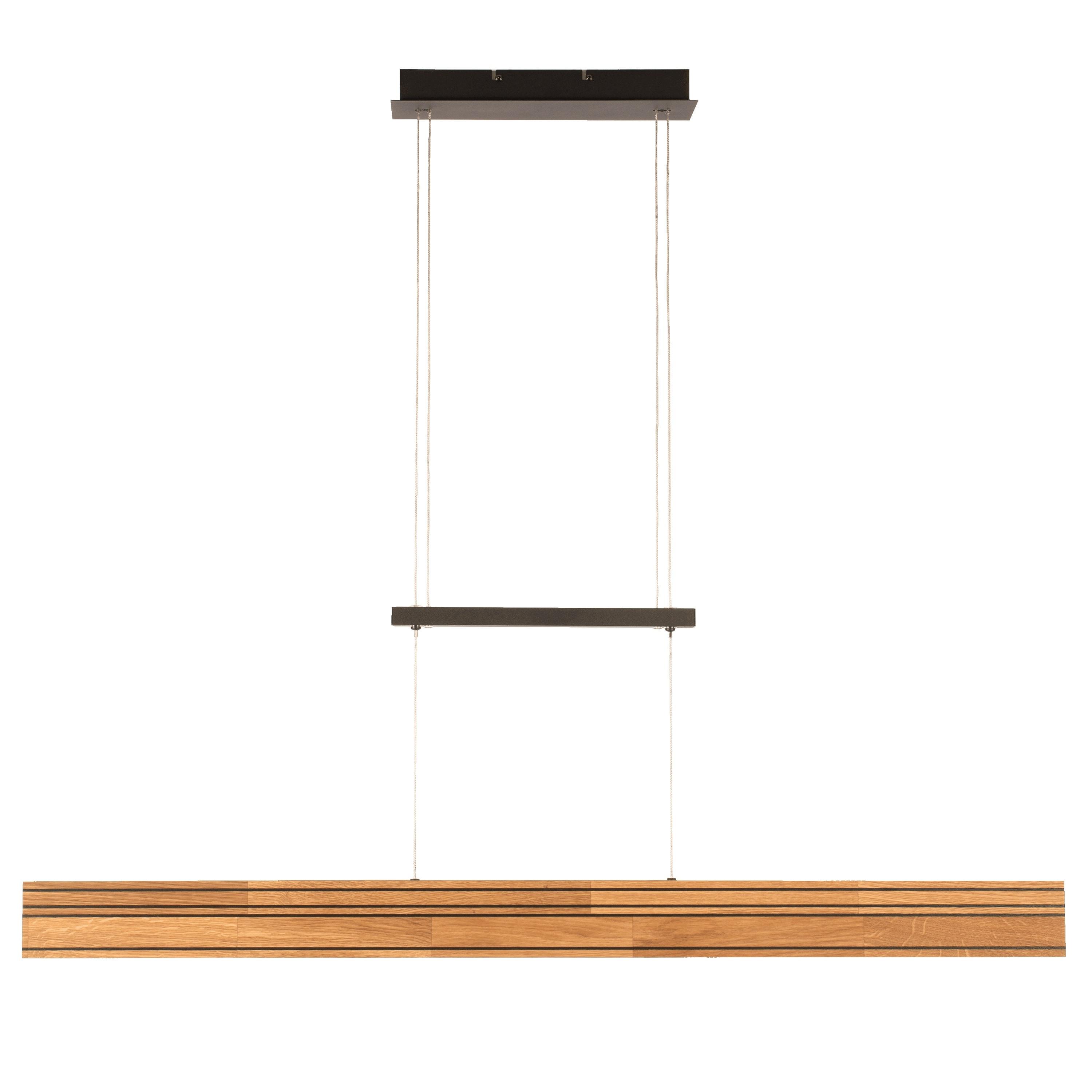 LAMPA WISZĄCA LED 142356 SAALBACH UP/DOWN - czarny, Natur, metal/drewno (116/10/150cm)