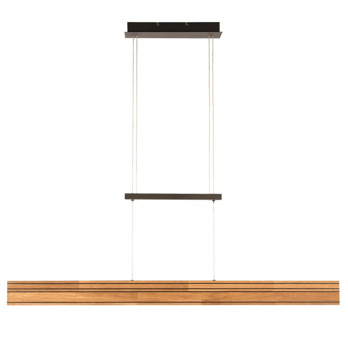 LAMPA WISZĄCA LED 142356 SAALBACH UP/DOWN - czarny, Natur, metal/drewno (116/10/150cm)