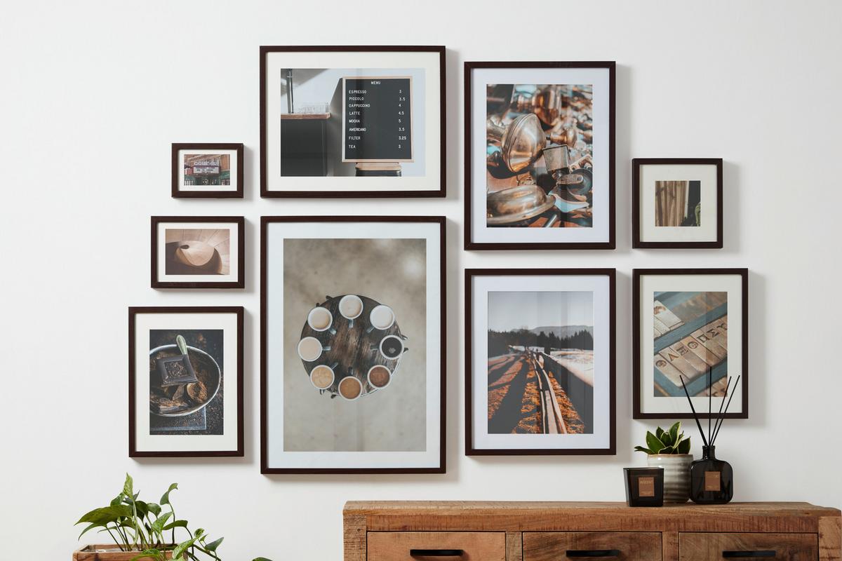 Bilderrahmen Gitta aus Holz ca. 18x24cm - Wengefarben, MODERN, Glas/Holzwerkstoff (18/24cm) - Modern Living
