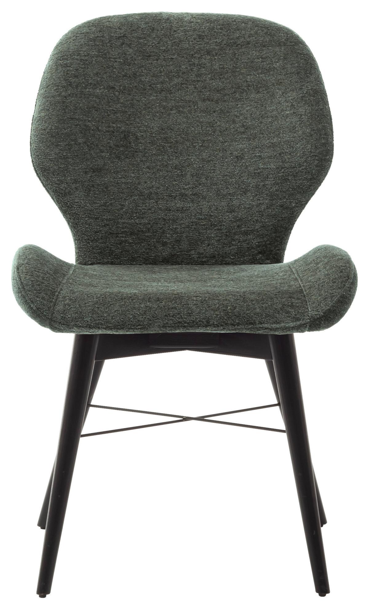 KRZESŁO SURINAM - czarny/oliwkowa zieleń, Design, drewno/tkanina (53/87/64cm) - Carryhome