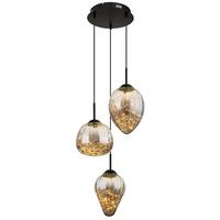 Viseča Led-svetilka 15642-3 - črna/prozorno, Design, kovina/steklo (39/120cm) - Globo