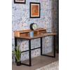 BUREAU BALI -EXKLUSIV- - couleur acacia/noir, MODERN, métal/bois (115/92/60cm) - Premium Living