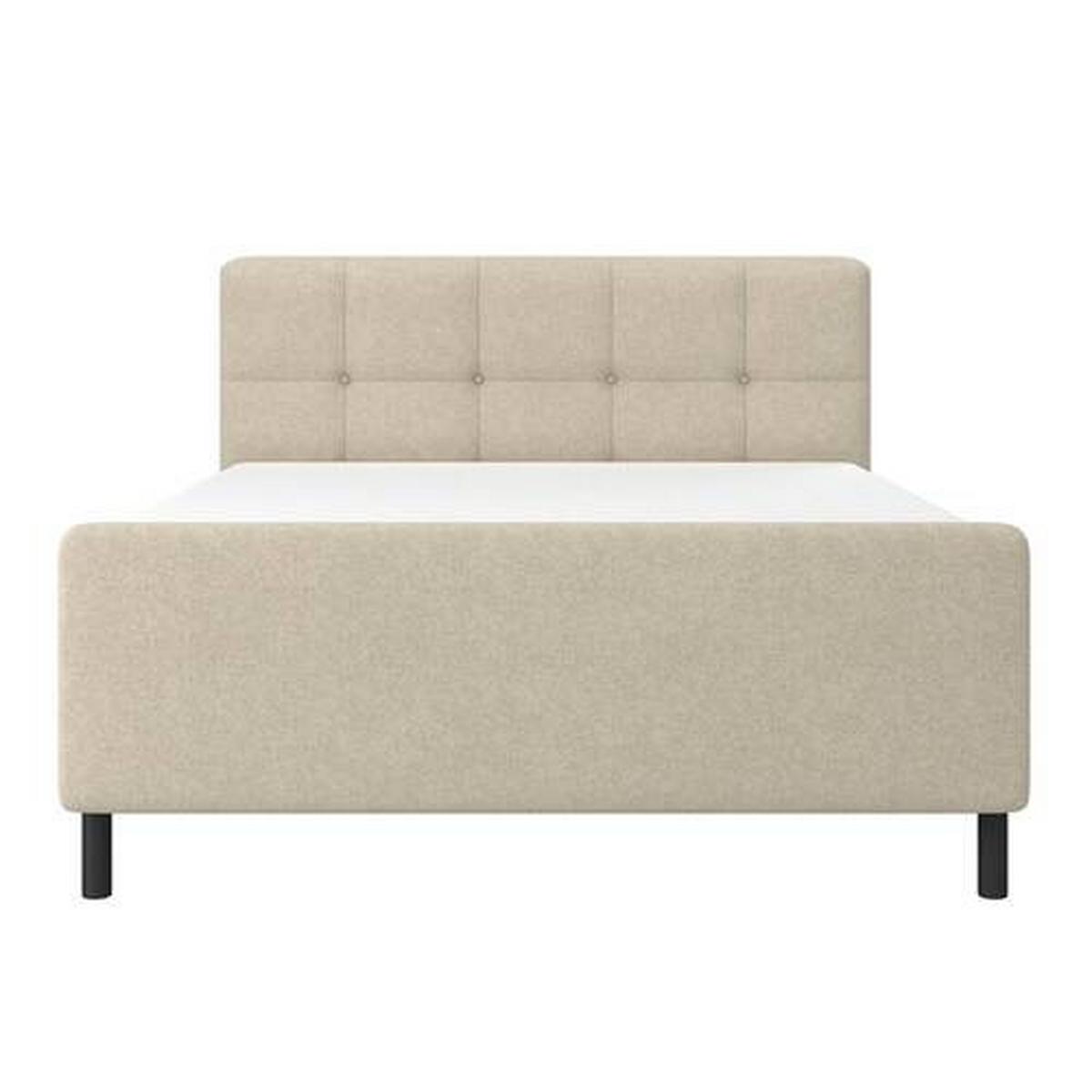 Postelja Z Vzmetnico Marbella, 180x200, Bež, Z Nadvložkom - črna/bež, Moderno, kovina/tekstil (180/200cm) - Bessagi Home
