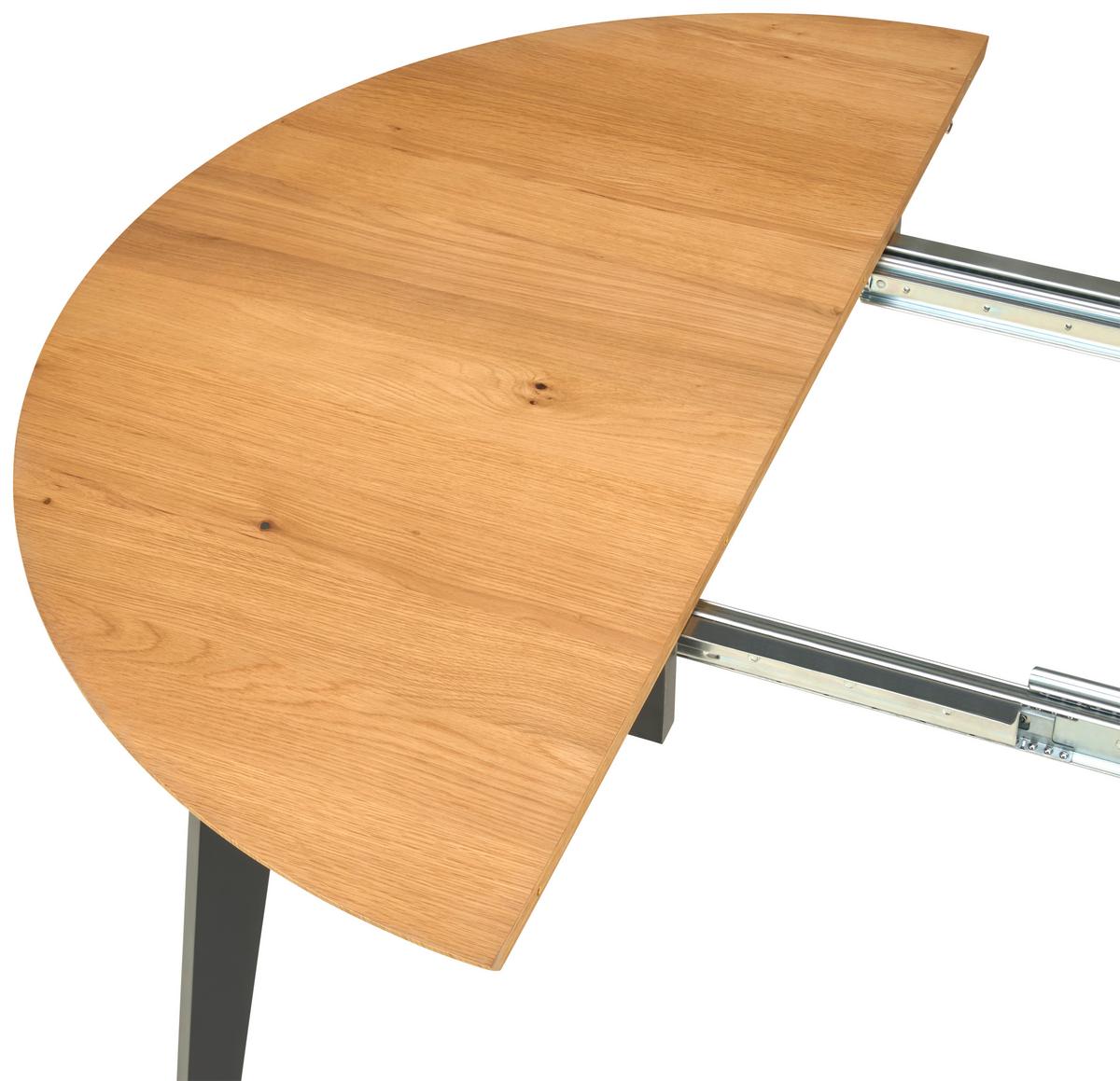 STÓŁ DO JADALNI PABLO AZ - kolor dębowy/czarny, Konventionell, materiał drewnopochodny/drewno (120-200/120/74cm) - MID.YOU