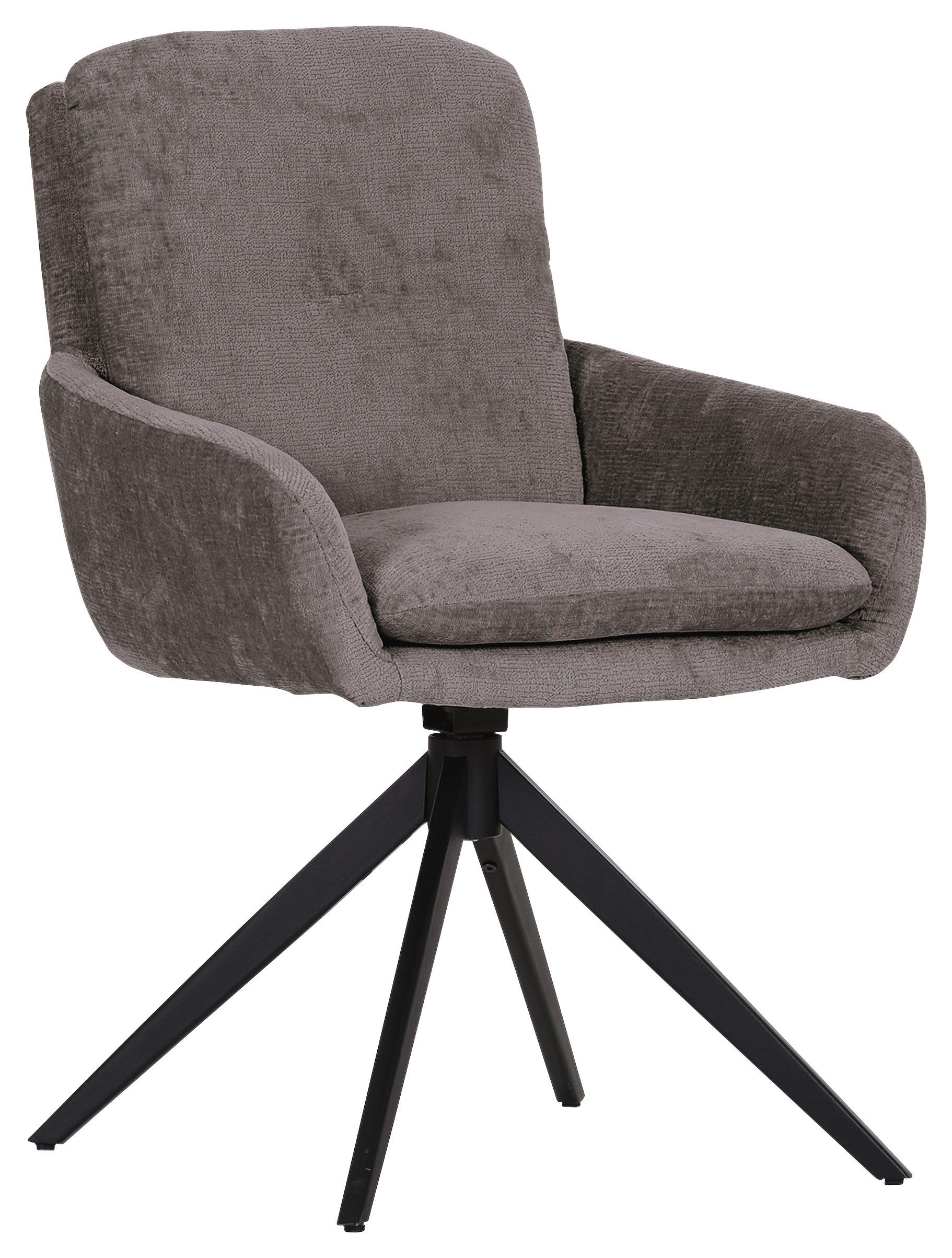 KRZESŁO Z PODŁOKIETNIKAMI OLMO - czarny/taupe, Design, metal/tkanina (60/89/69cm) - Landscape