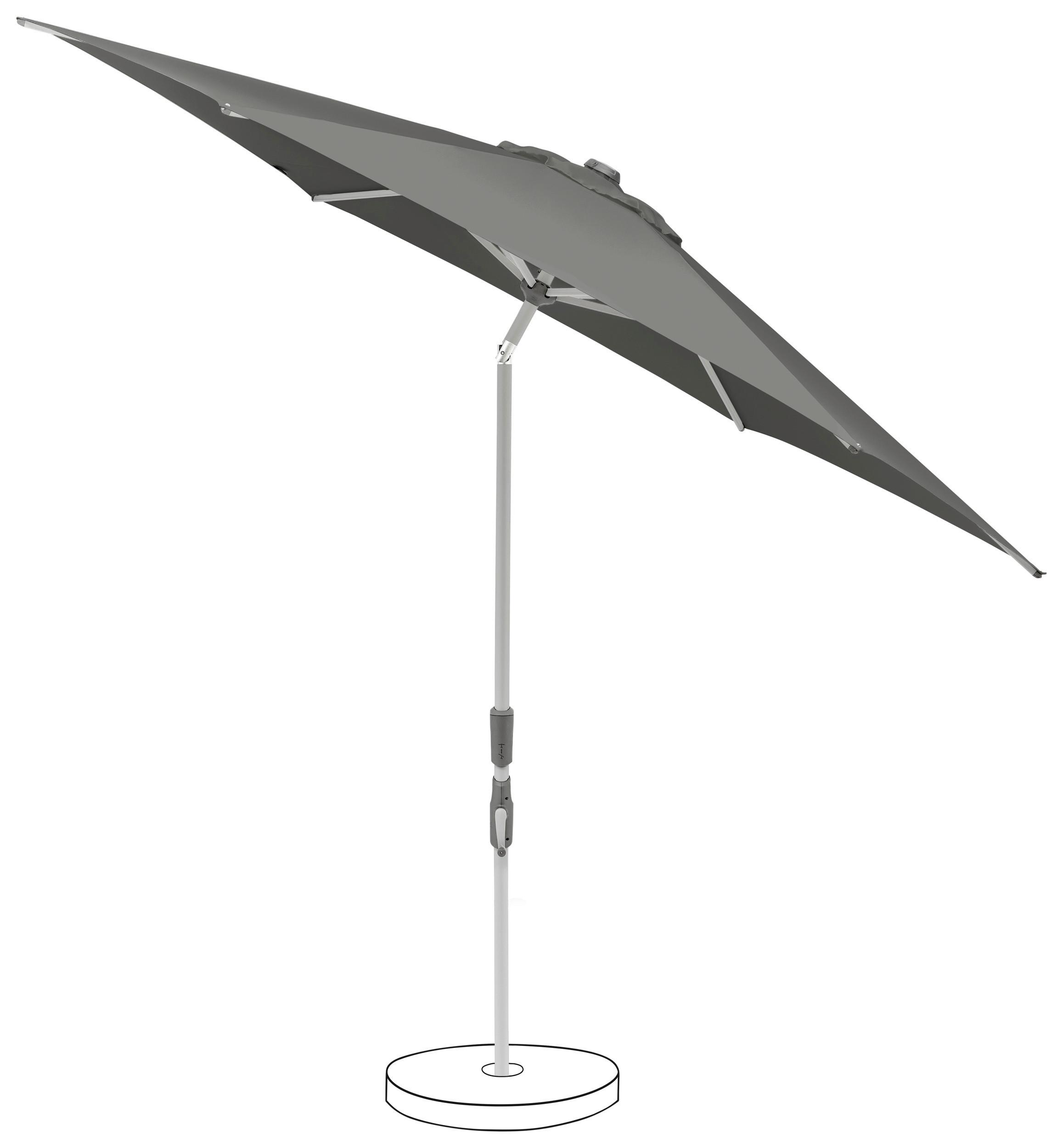 Sonnenschirm Slide Dunkelgrau Ø ca. 300cm - Dunkelgrau/Silberfarben, Basics, Textil/Metall (300cm) - Suncomfort by Glatz