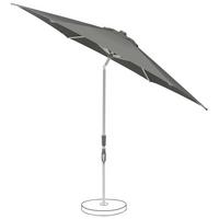 Sonnenschirm Slide Dunkelgrau Ø ca. 250cm - Dunkelgrau/Silberfarben, Basics, Textil/Metall (250cm) - Suncomfort by Glatz