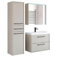 Mobilier De Baie Toronto - bej/alb, Lifestyle, ceramică/material pe bază de lemn (90/130/35cm) - P & B