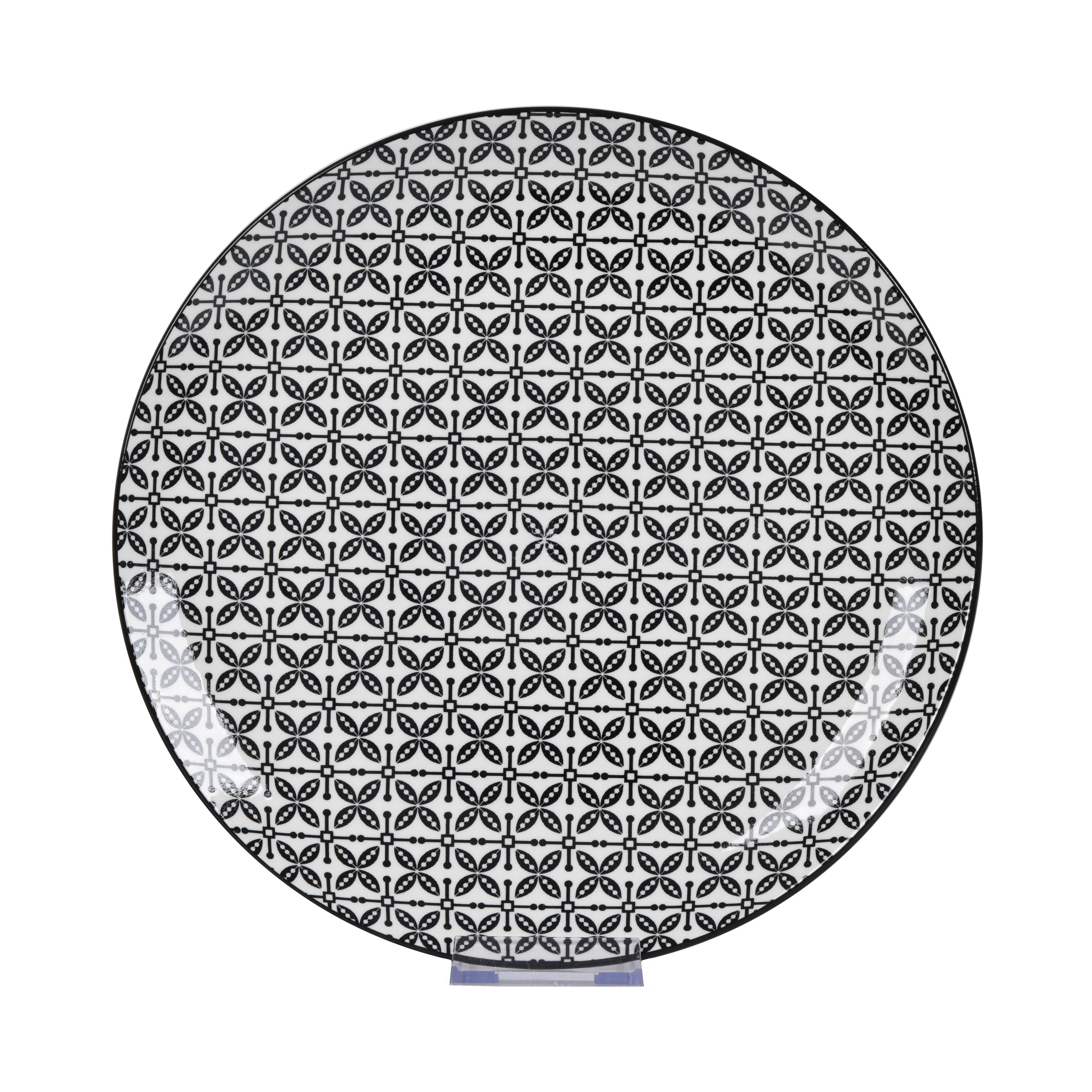 Farfurie întinsă Shiva - alb/negru, Lifestyle, ceramică (27/2,5cm) - Mömax