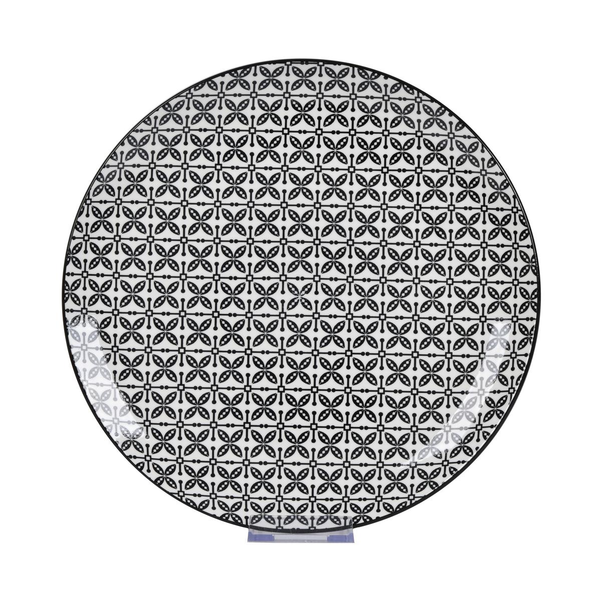 Speiseteller Shiva Schwarz/Weiss - Weiss/Schwarz, Lifestyle, Keramik (27/2,5cm) - Mömax