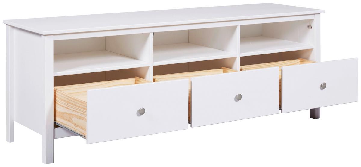 Lowboard Chilly Home ca. 160x57x45 cm Weiß - Silberfarben/Weiß, Design, Holz/Metall (160/57/45cm) - Livetastic