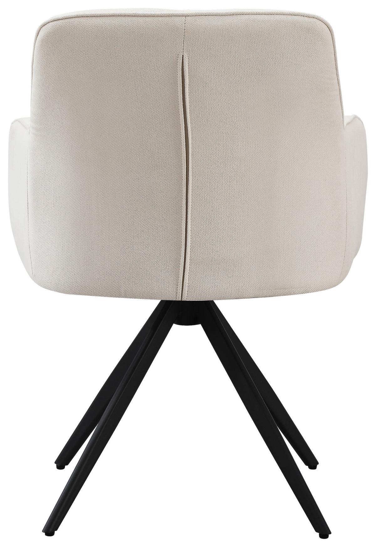 KRZESŁO Z PODŁOKIETNIKAMI ZWEI - beżowy/czarny, Modern, metal/drewno (62/83/62cm) - Livetastic