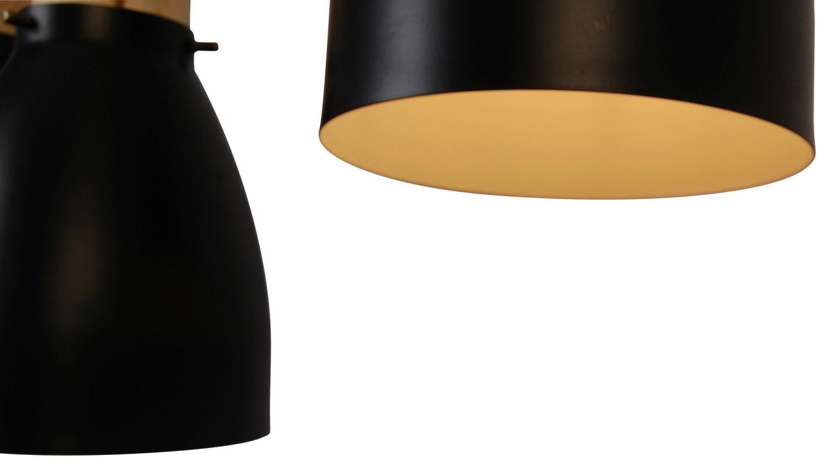 LAMPA WISZĄCA ISCHGL - kolor naturalny/czarny, Trend, metal/drewno (90/15/150cm)