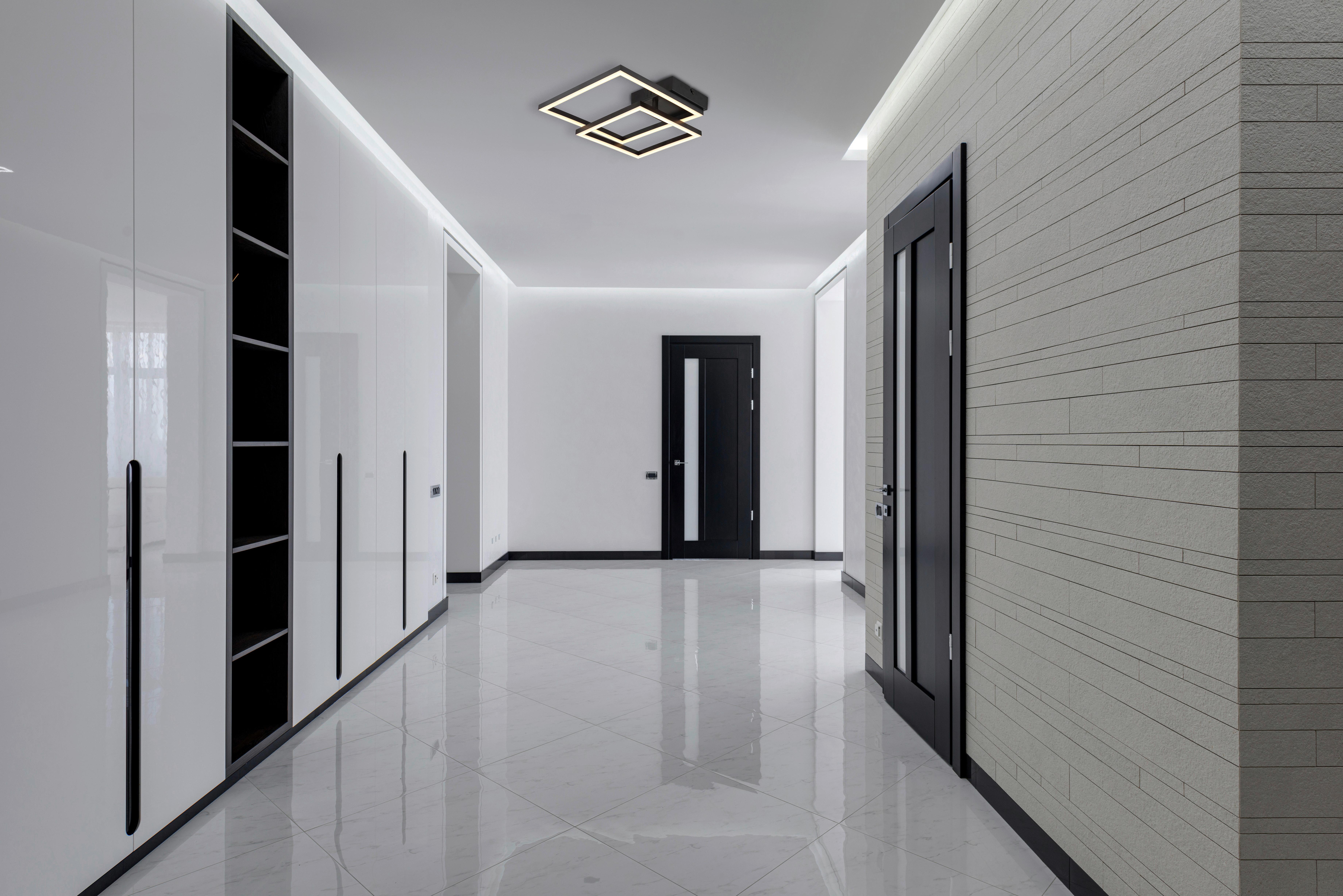 LED-Deckenleuchte Tyler Opal/Schwarz max. 20 Watt - Opal/Schwarz, Design, Kunststoff (48,8/35,3/6,4cm) - Globo